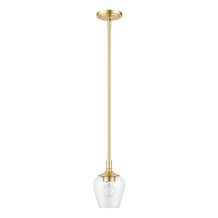 1 Light Satin Brass Single Pendant