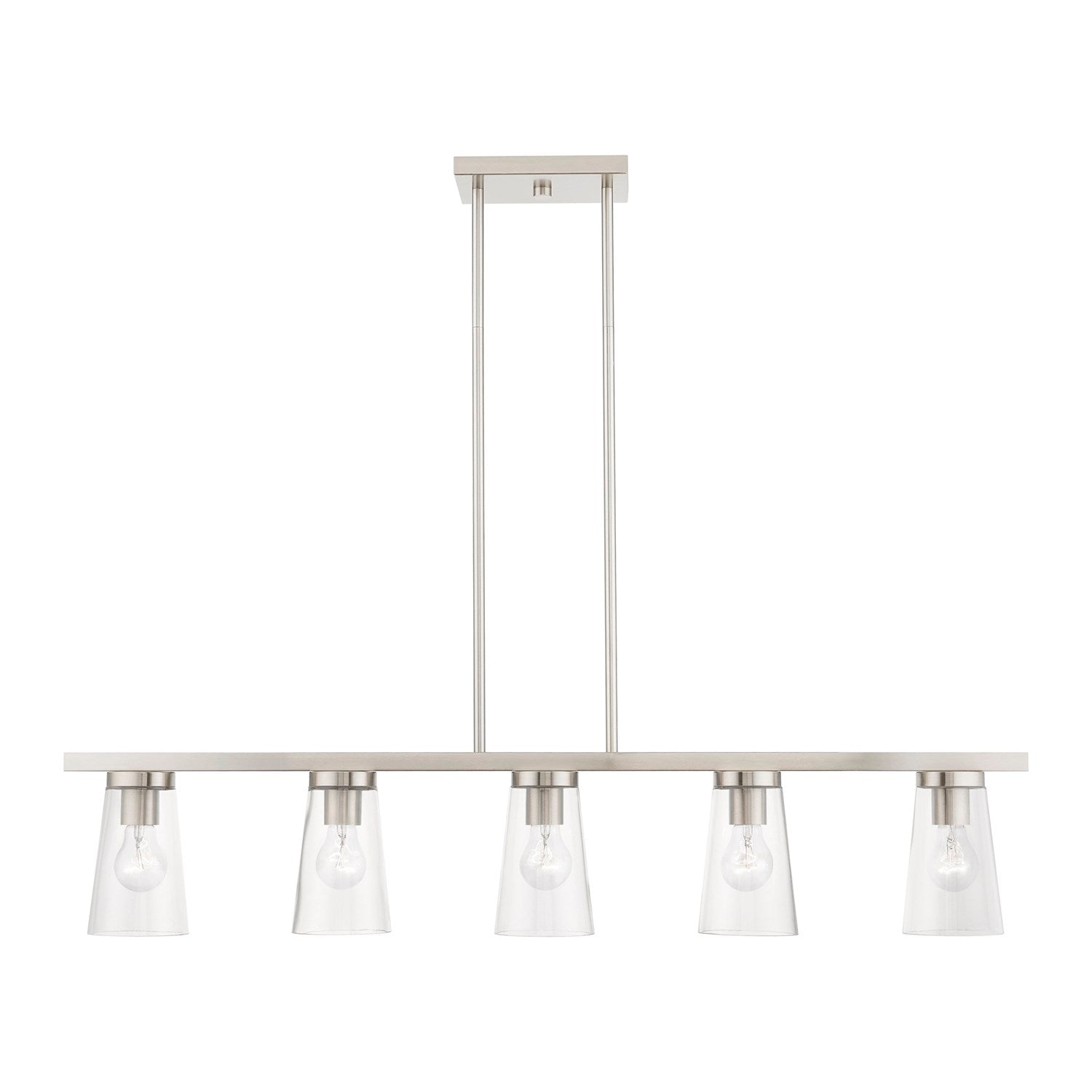 5 Light Brushed Nickel Linear Chandelier by Livex Lighting