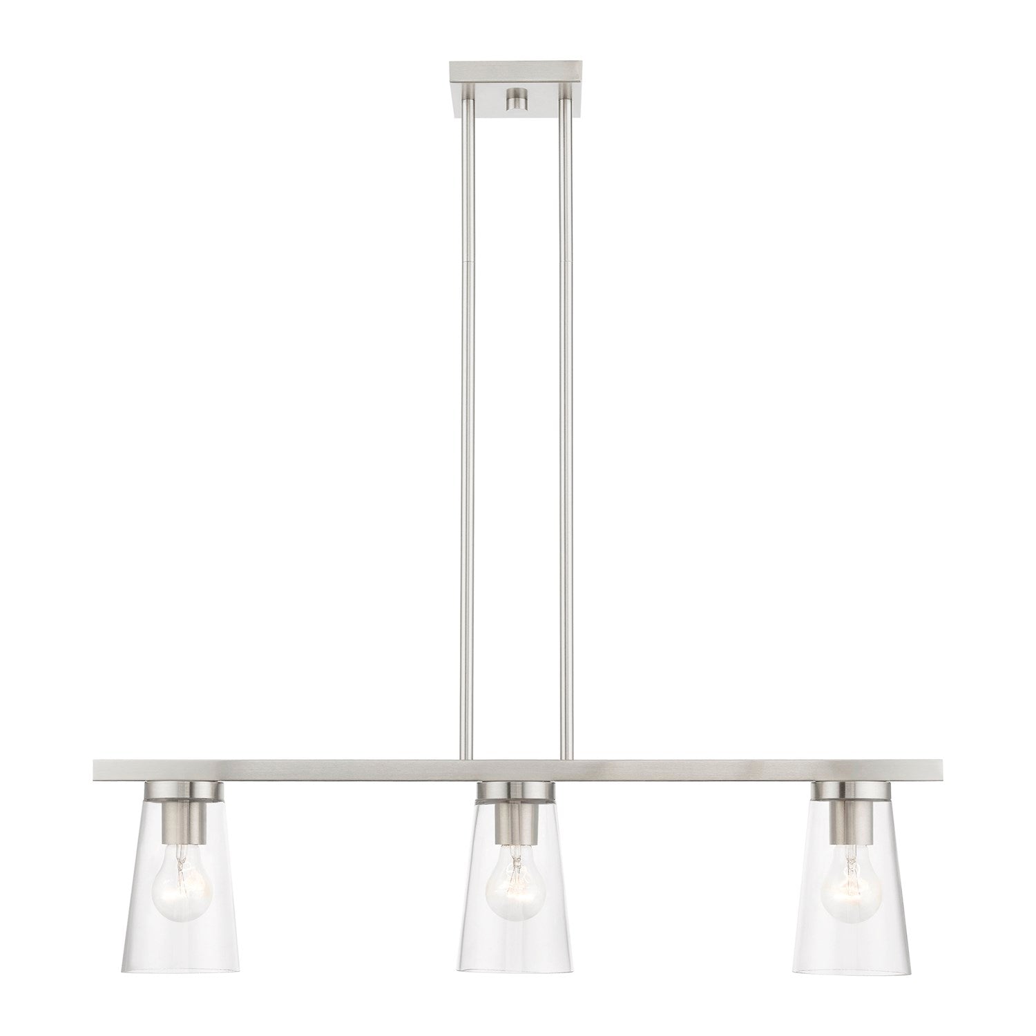 3 Light Brushed Nickel Linear Chandelier by Livex Lighting