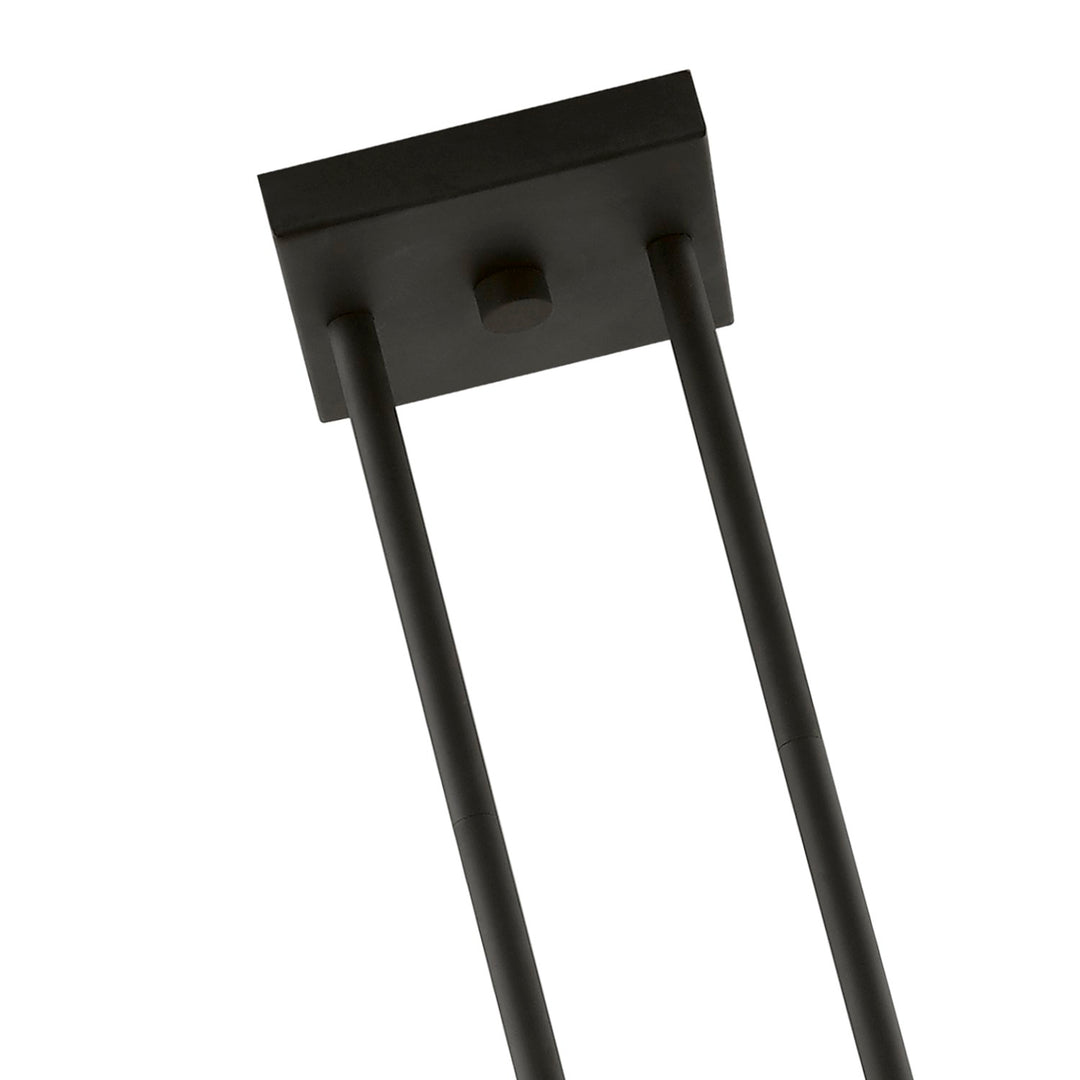 3 Light Black With Brushed Nickel Accents Linear Chandelier