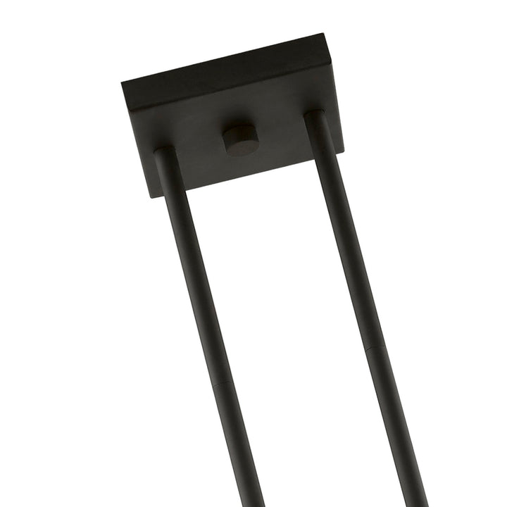 3 Light Black With Brushed Nickel Accents Linear Chandelier