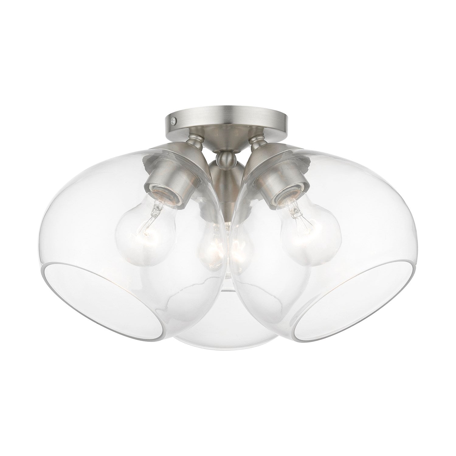 3 Light Brushed Nickel Semi-Flush by Livex Lighting
