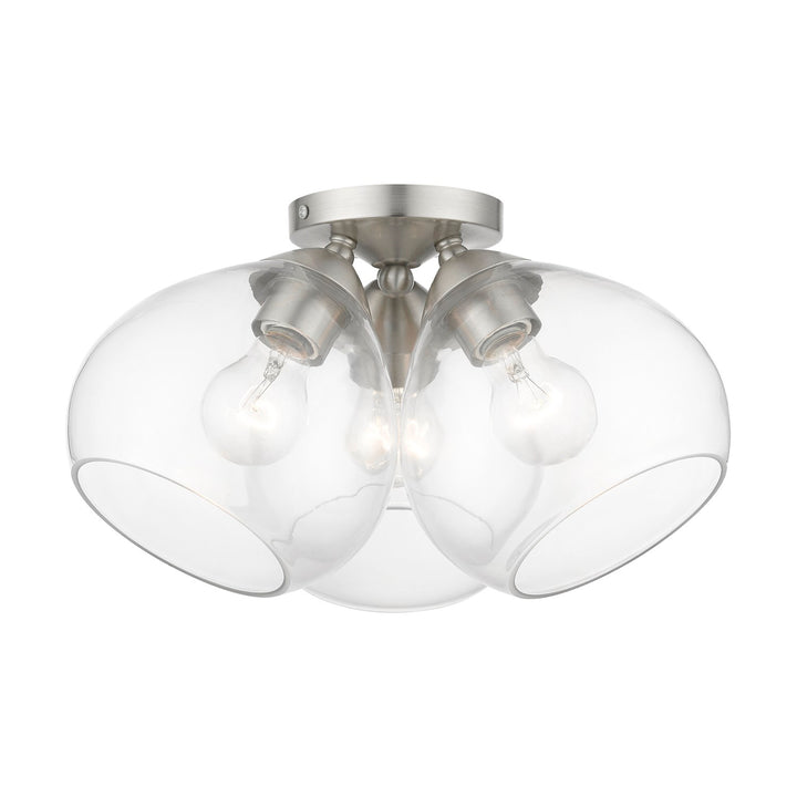3 Light Brushed Nickel Semi-Flush by Livex Lighting