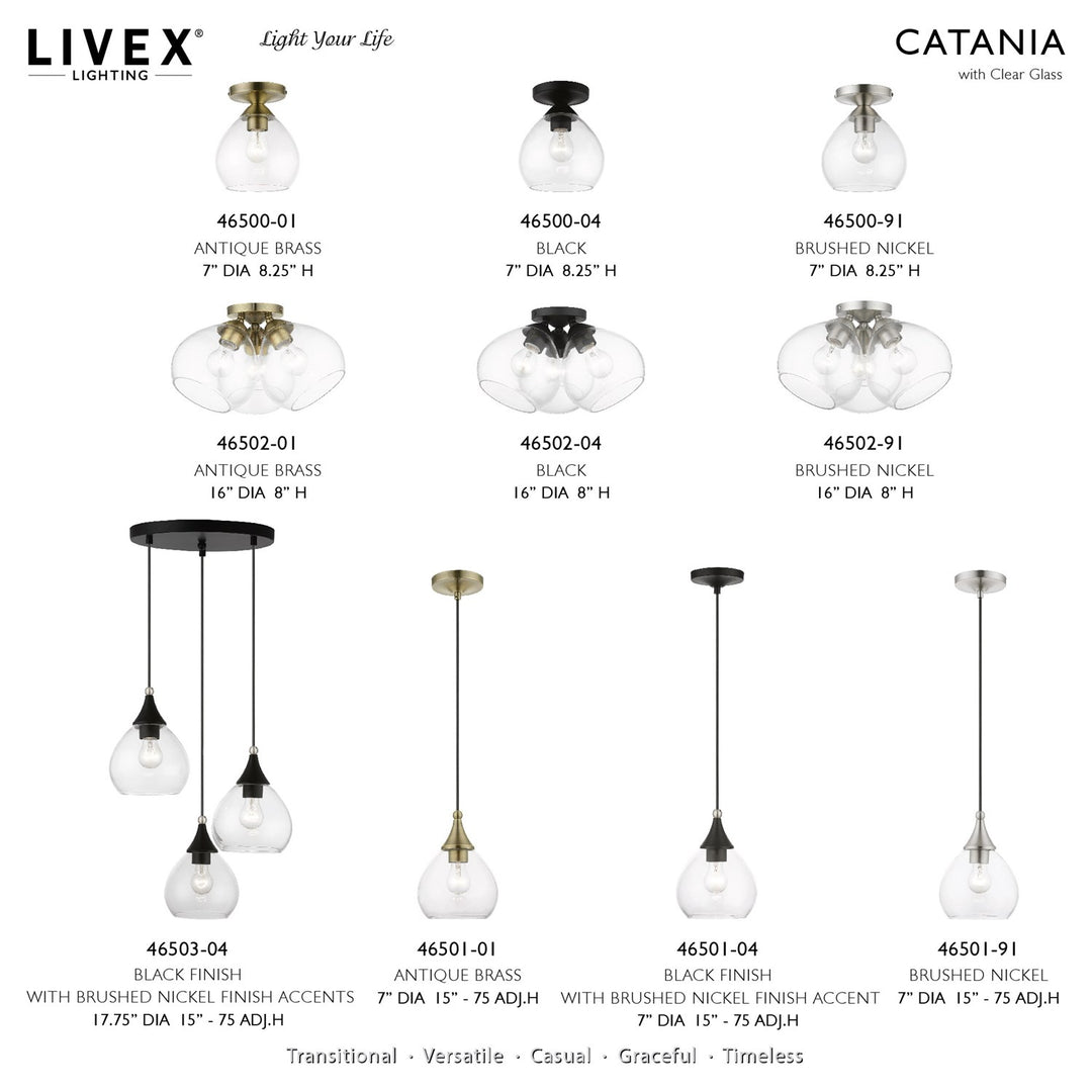 3 Light Brushed Nickel Semi-Flush