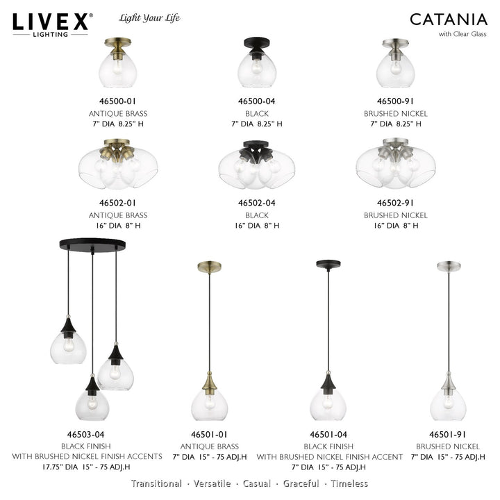 3 Light Brushed Nickel Semi-Flush
