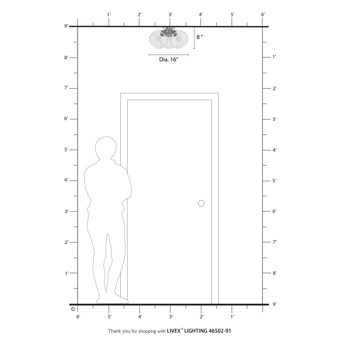 3 Light Brushed Nickel Semi-Flush