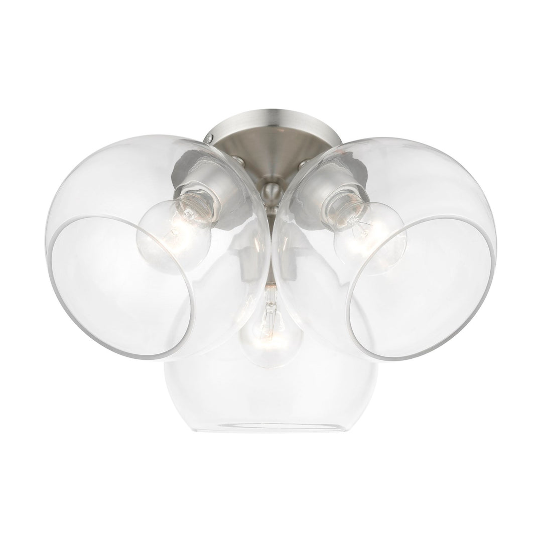 3 Light Brushed Nickel Semi-Flush