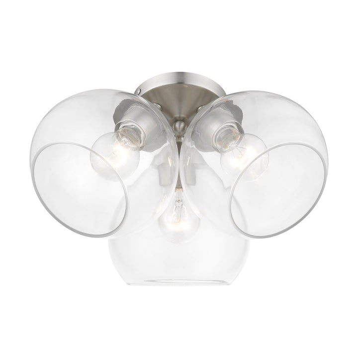 3 Light Brushed Nickel Semi-Flush