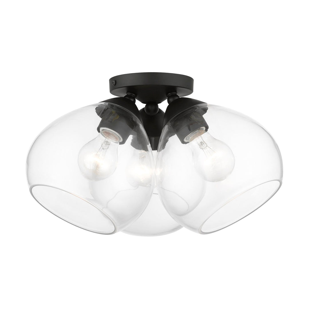 3 Light Black Semi-Flush by Livex Lighting