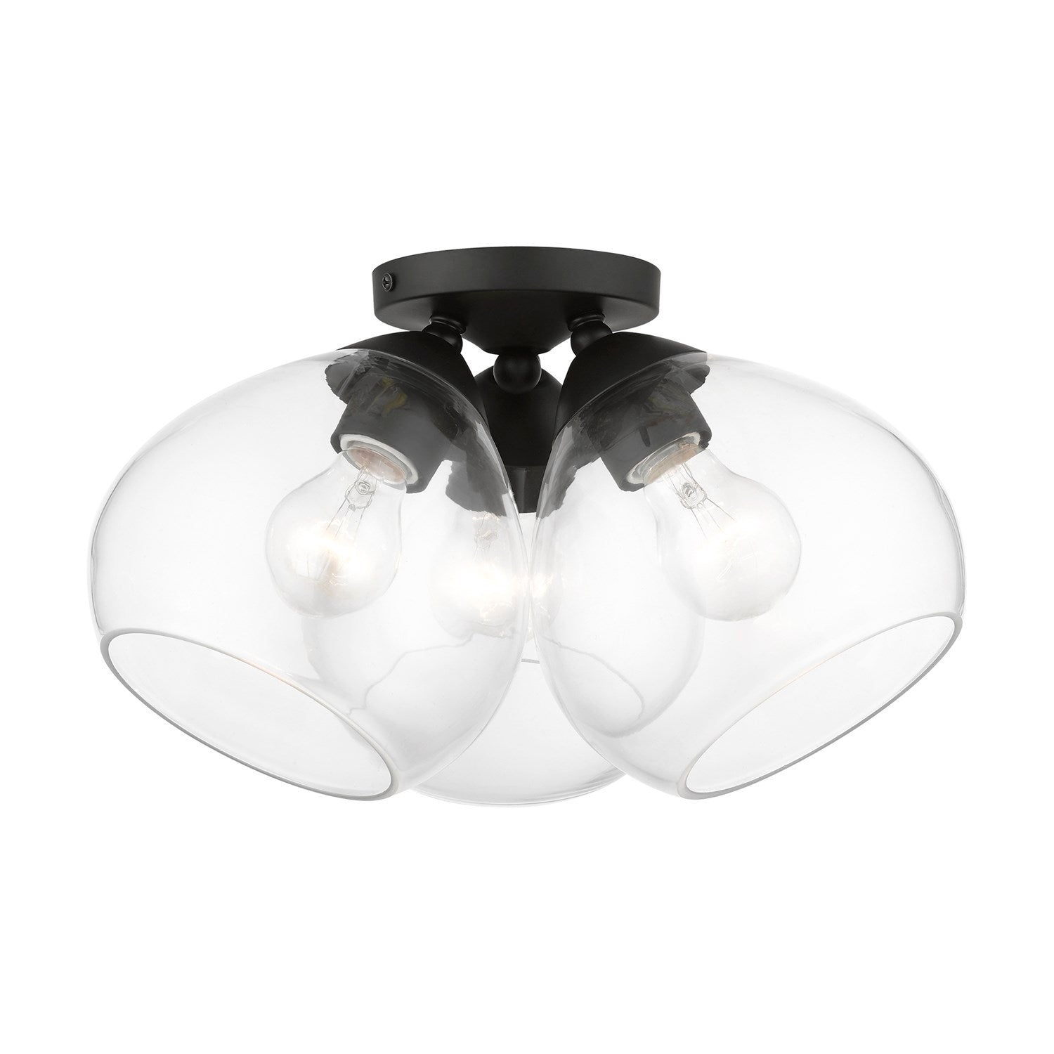 3 Light Black Semi-Flush by Livex Lighting