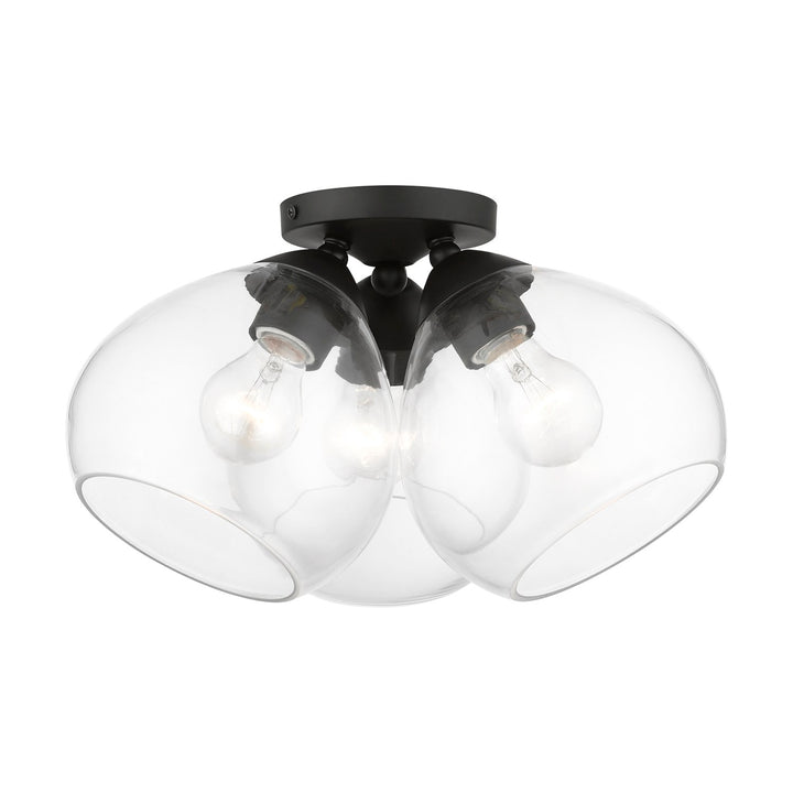 3 Light Black Semi-Flush by Livex Lighting