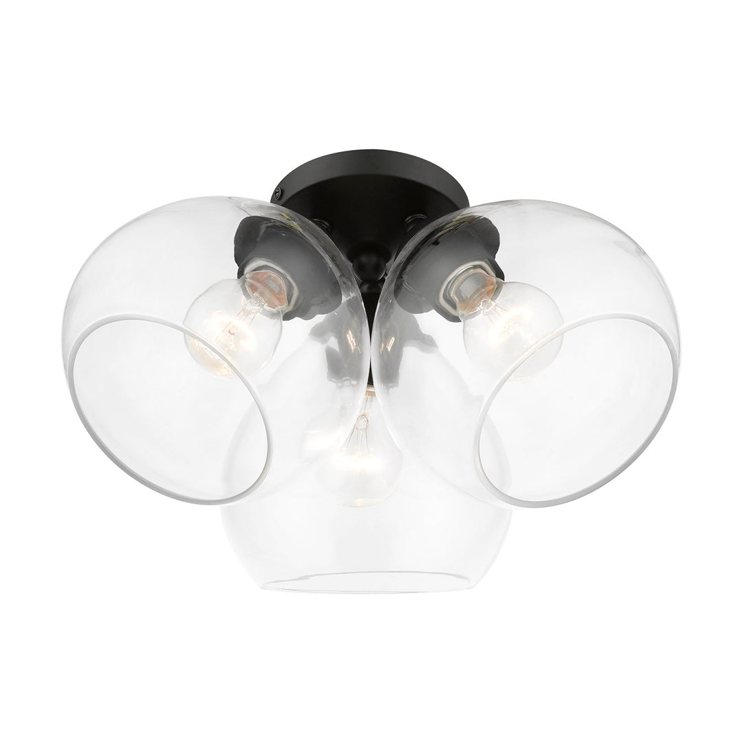 3 Light Black Semi-Flush