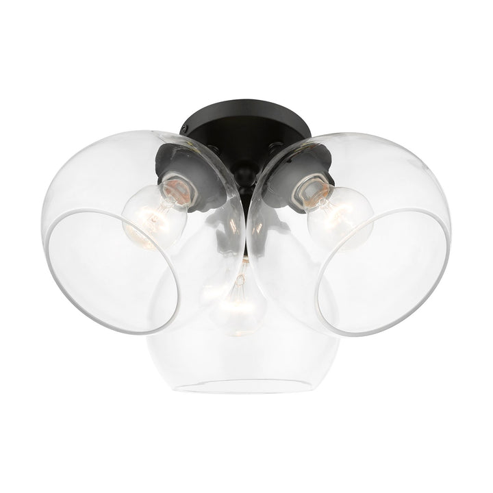 3 Light Black Semi-Flush