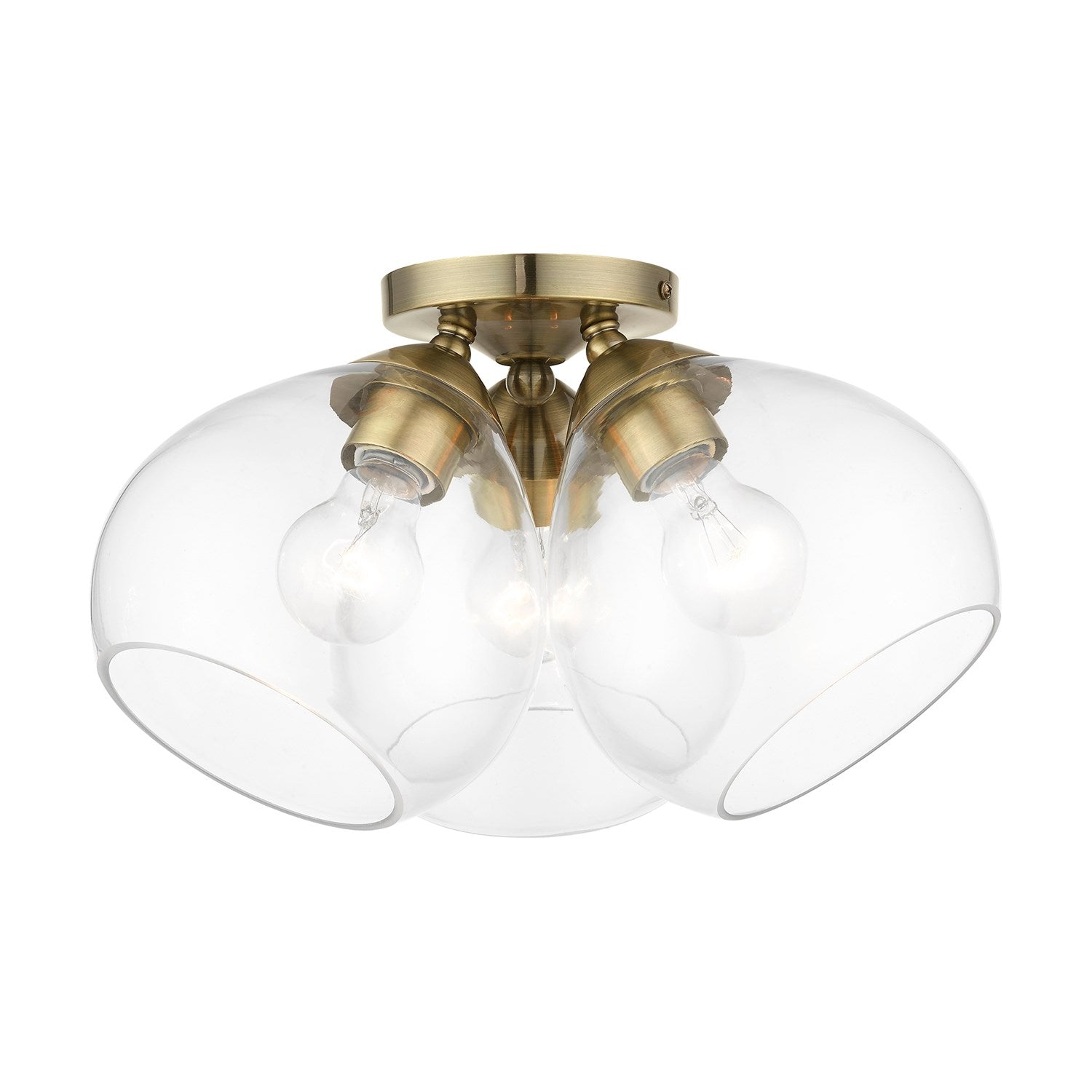 3 Light Antique Brass Semi-Flush by Livex Lighting