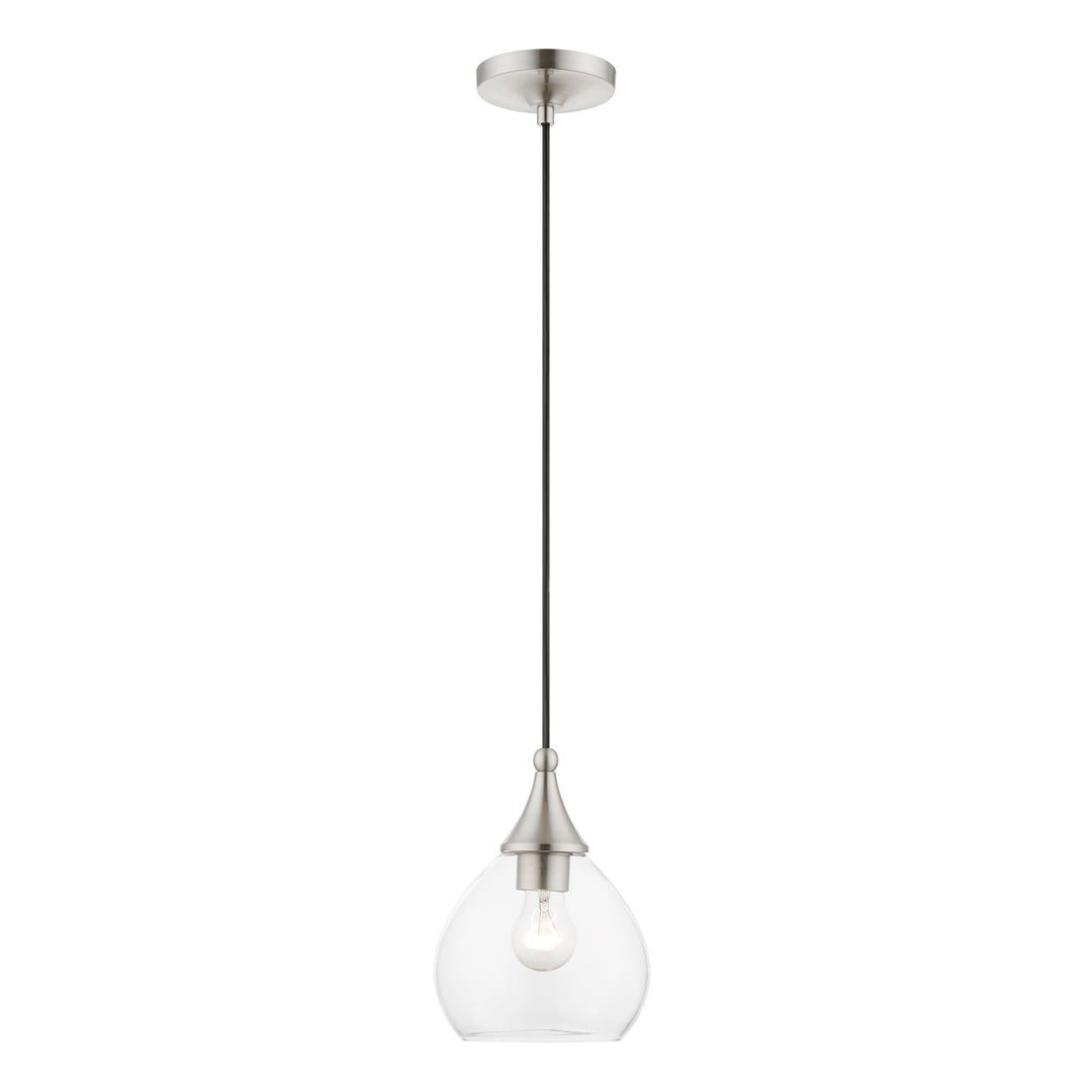1 Light Brushed Nickel Mini Pendant by Livex Lighting