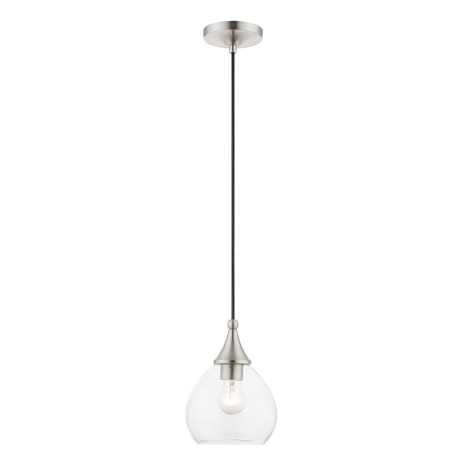 1 Light Brushed Nickel Mini Pendant by Livex Lighting