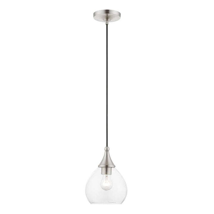 1 Light Brushed Nickel Mini Pendant by Livex Lighting