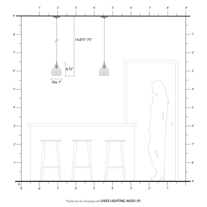 1 Light Brushed Nickel Mini Pendant