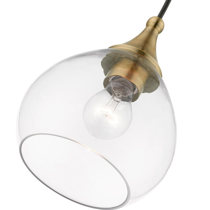 1 Light Antique Brass Mini Pendant
