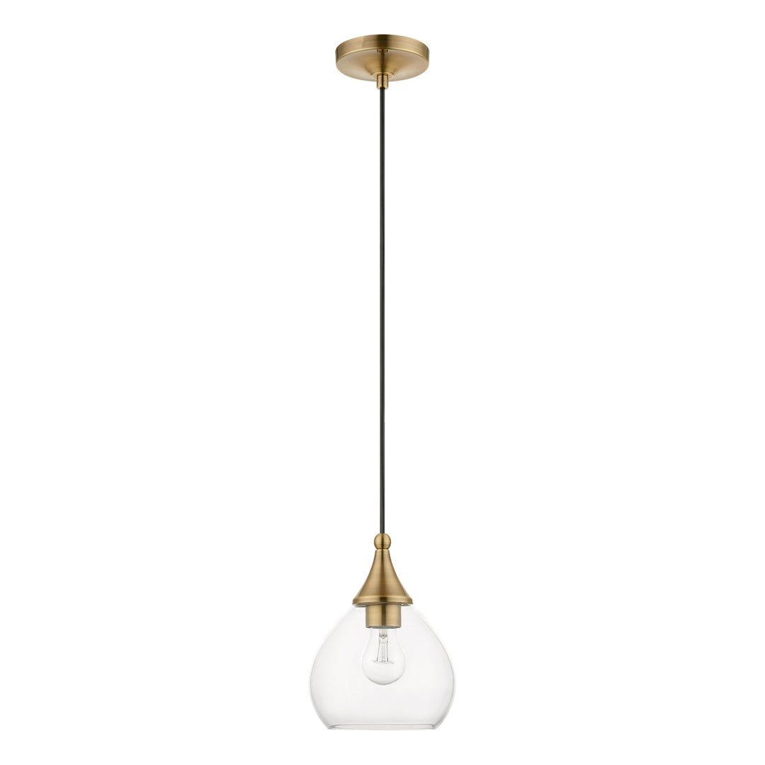 1 Light Antique Brass Mini Pendant