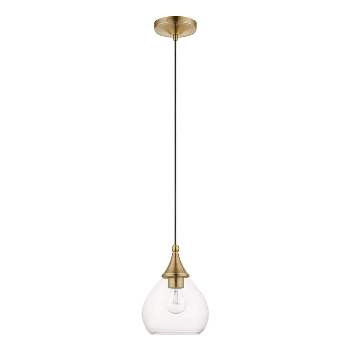 1 Light Antique Brass Mini Pendant