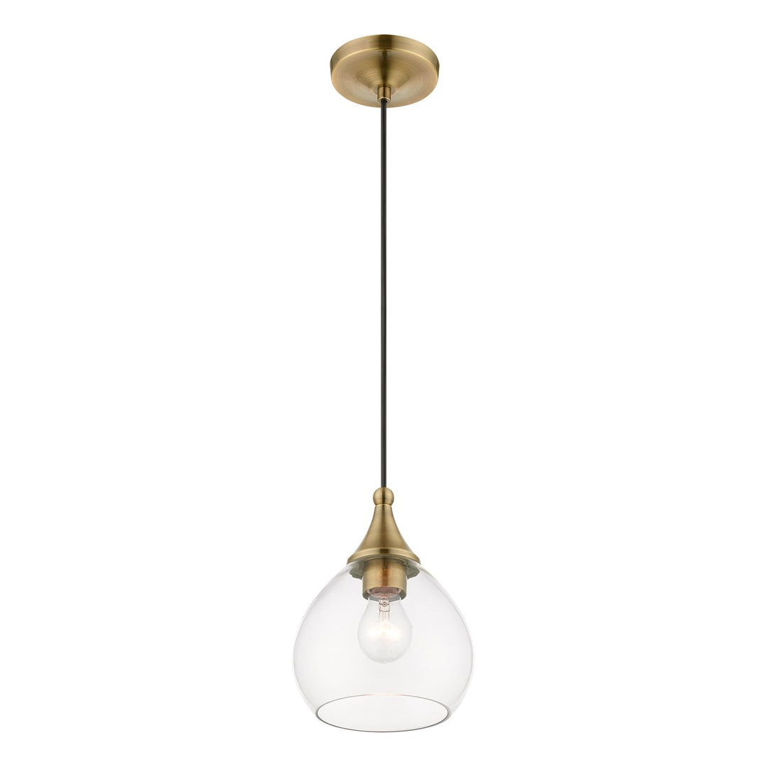 1 Light Antique Brass Mini Pendant