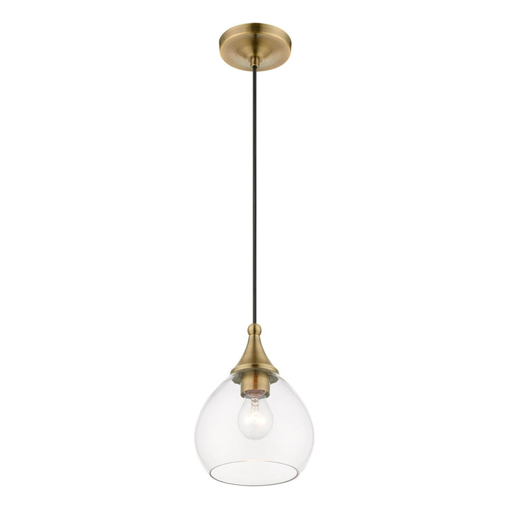 1 Light Antique Brass Mini Pendant