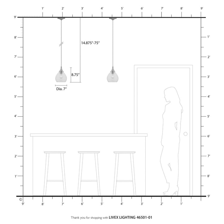 1 Light Antique Brass Mini Pendant