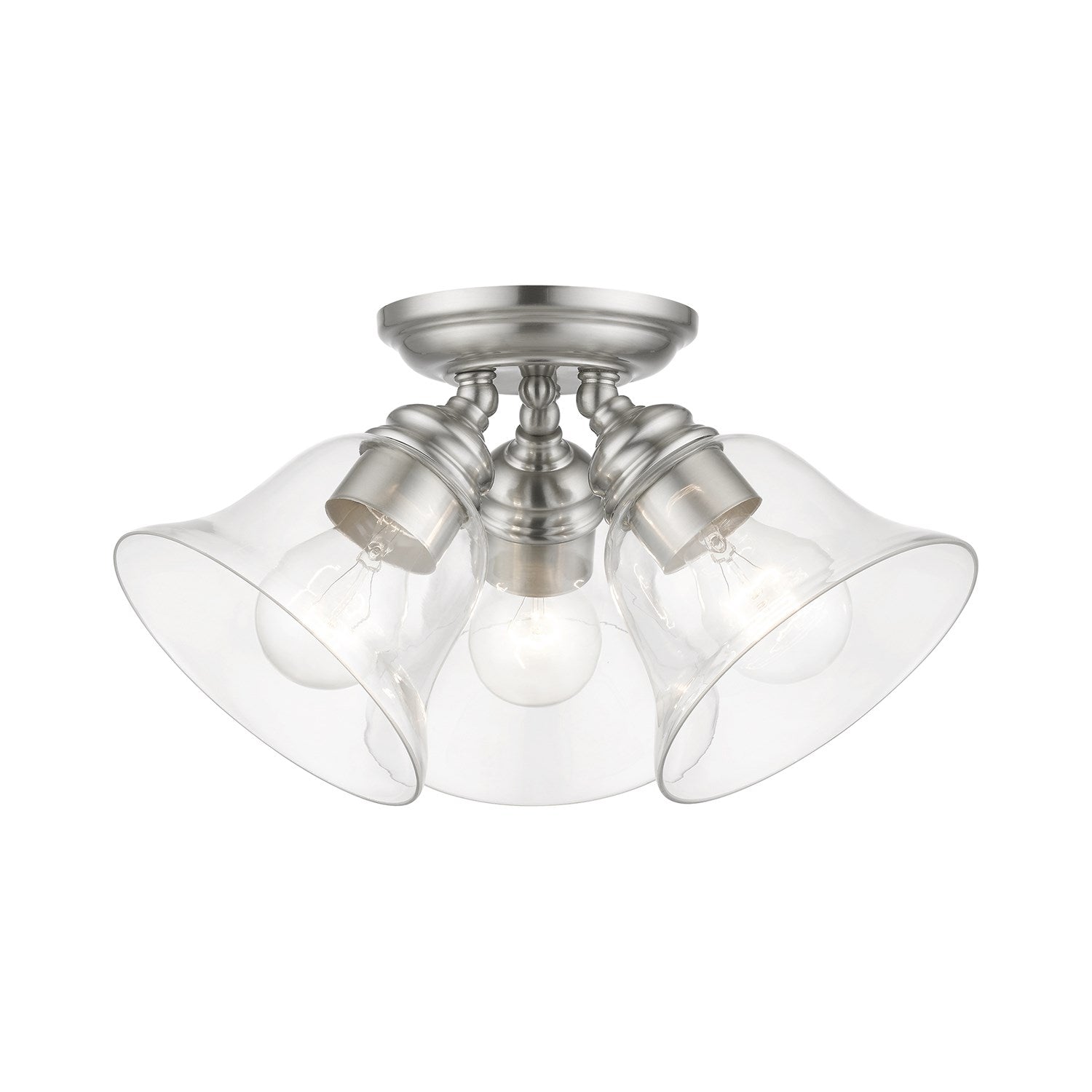 3 Light Brushed Nickel Large Semi-Flush by Livex Lighting