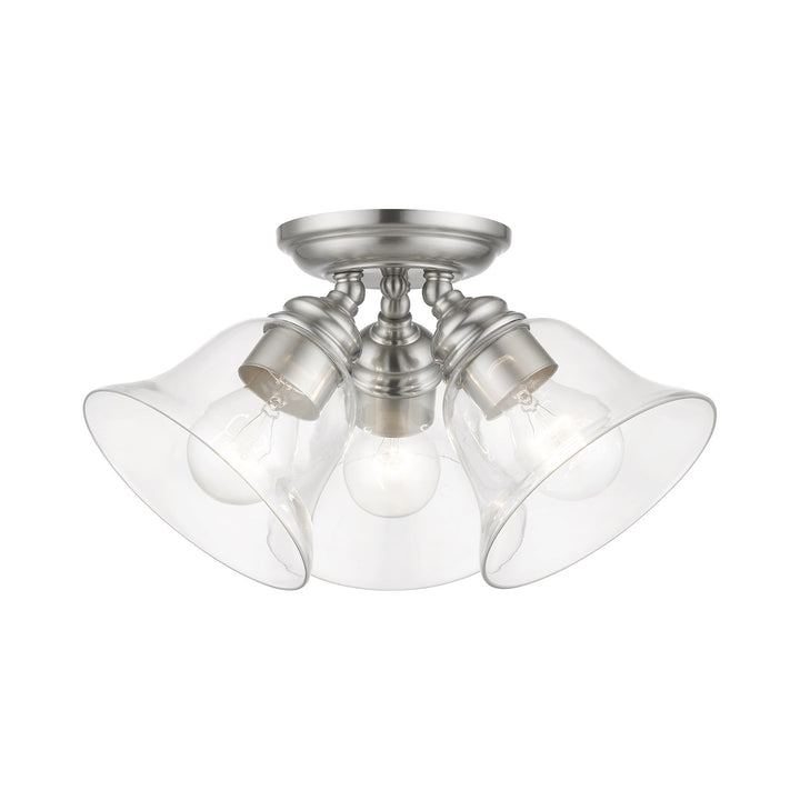 3 Light Brushed Nickel Large Semi-Flush by Livex Lighting