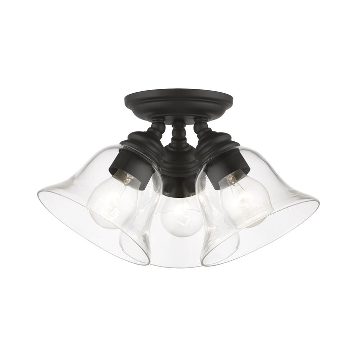 3 Light Black Large Semi-Flush by Livex Lighting