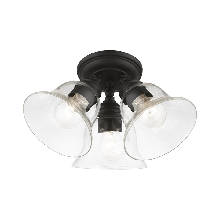 3 Light Black Large Semi-Flush