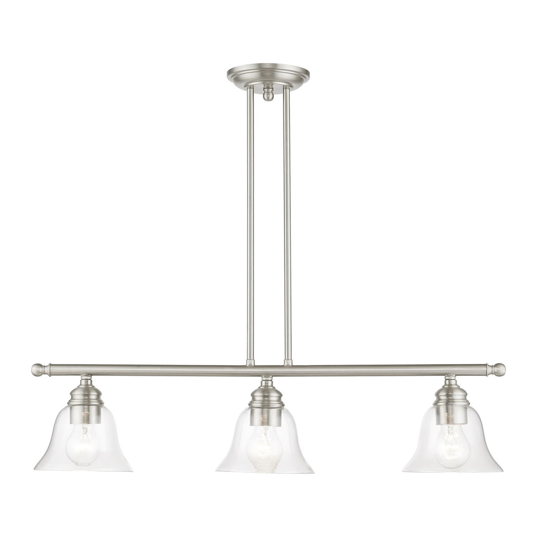 3 Light Brushed Nickel Linear Chandelier by Livex Lighting