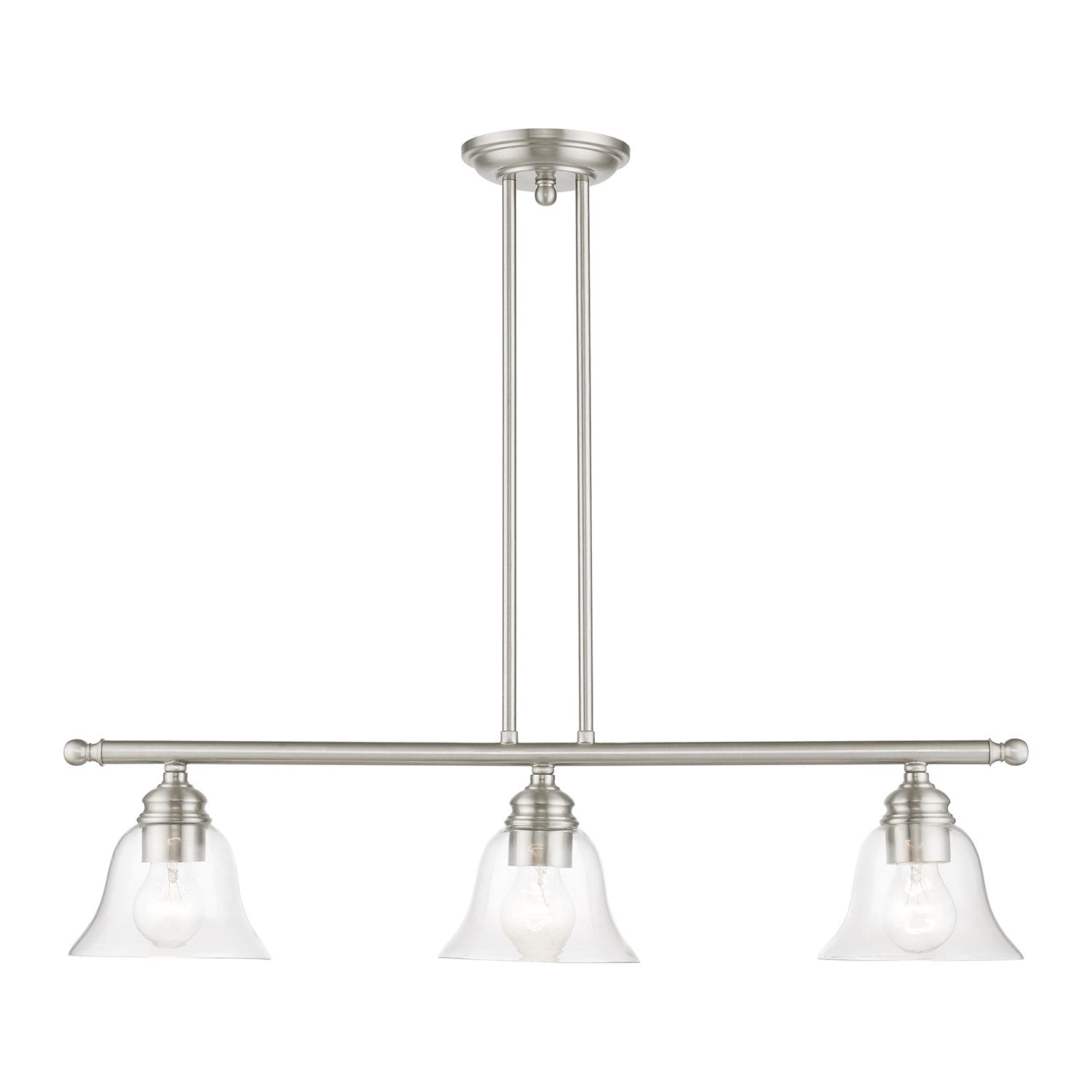 3 Light Brushed Nickel Linear Chandelier by Livex Lighting