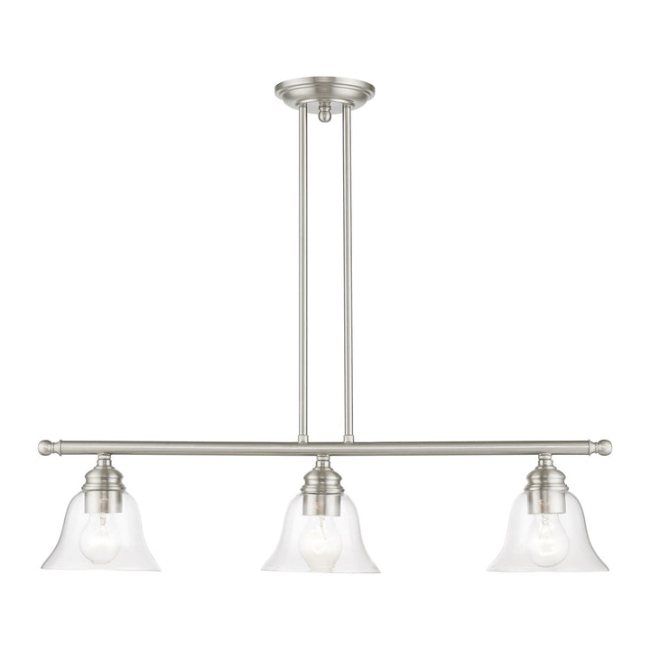 3 Light Brushed Nickel Linear Chandelier by Livex Lighting