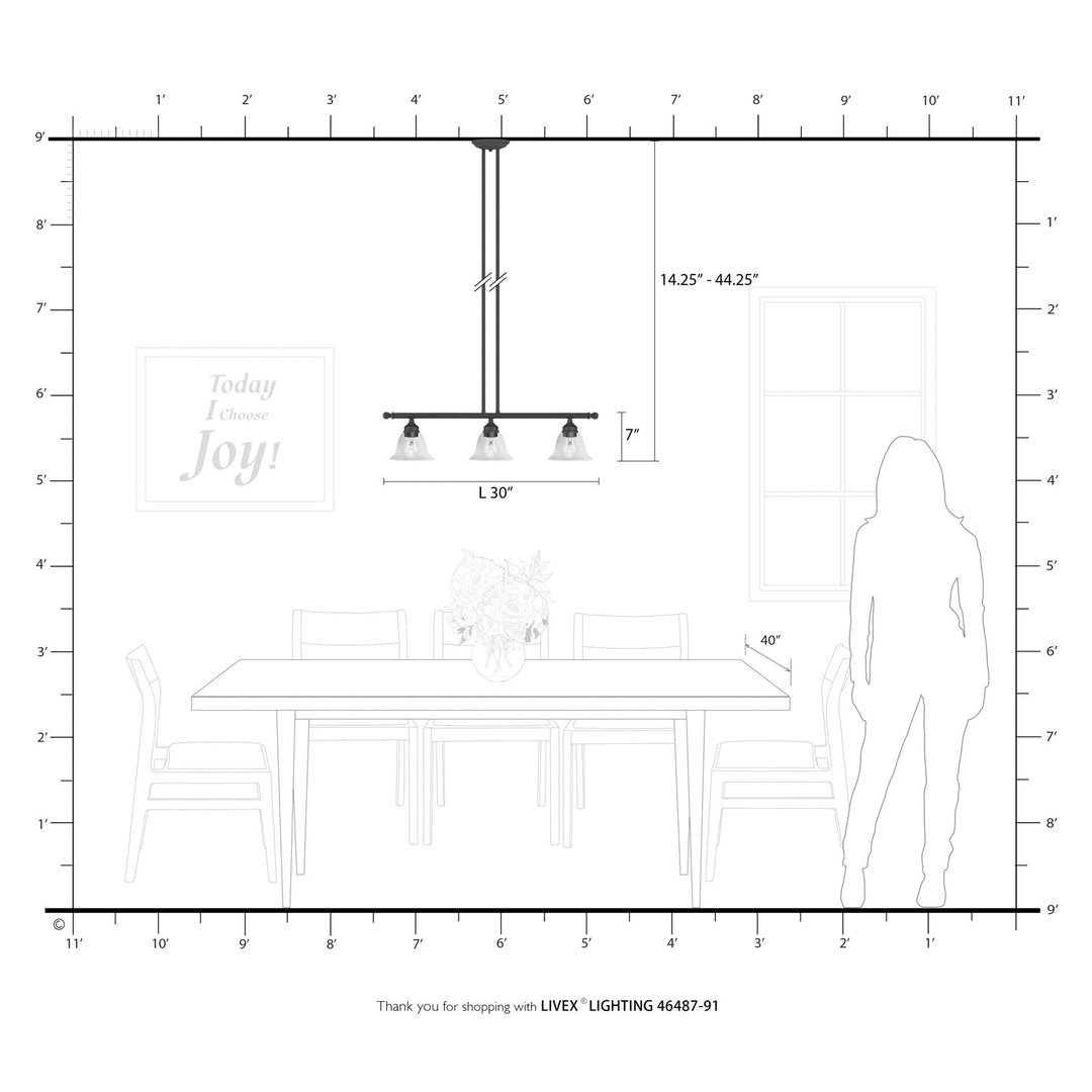 3 Light Brushed Nickel Linear Chandelier