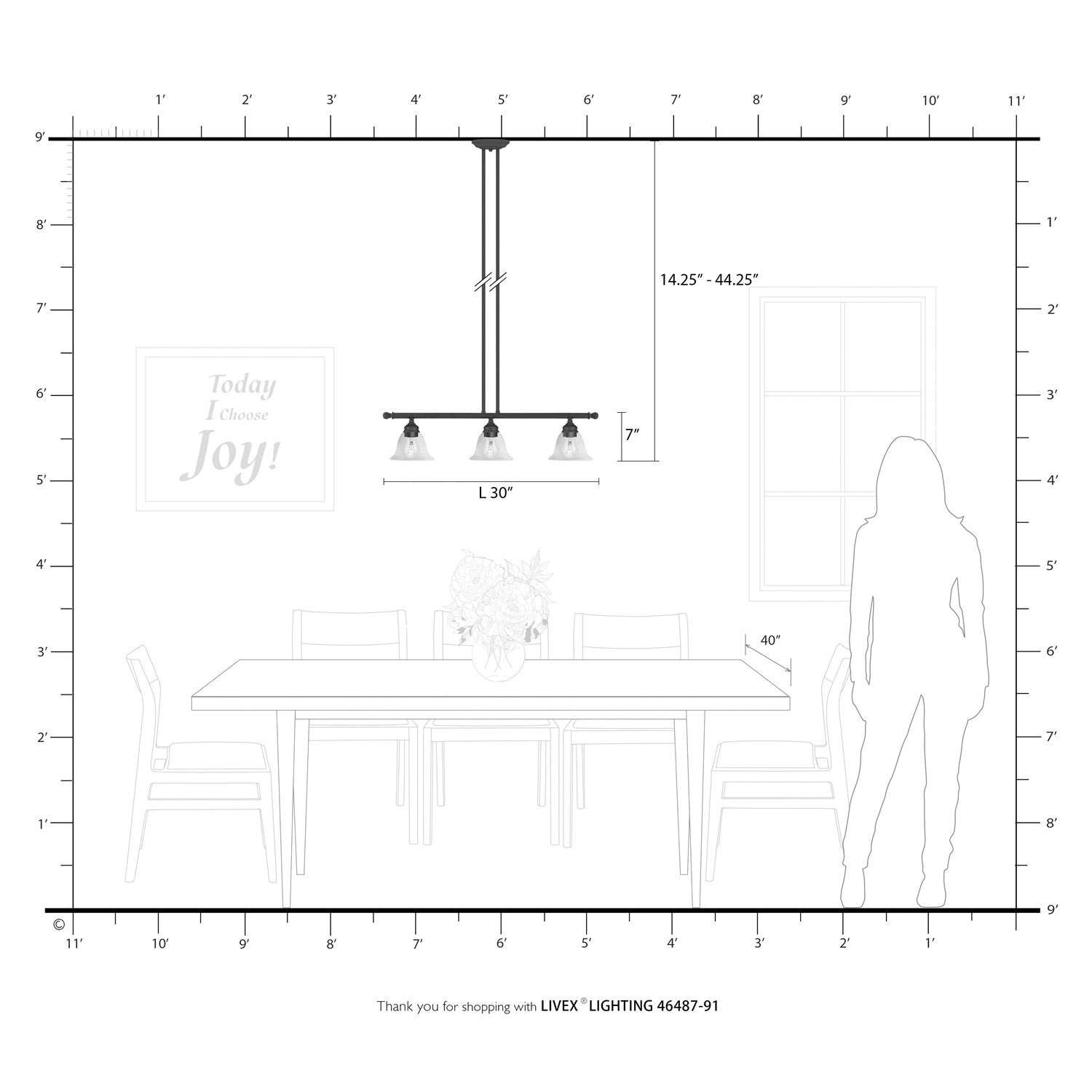 3 Light Brushed Nickel Linear Chandelier