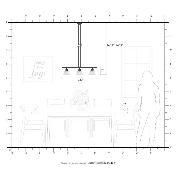 3 Light Brushed Nickel Linear Chandelier