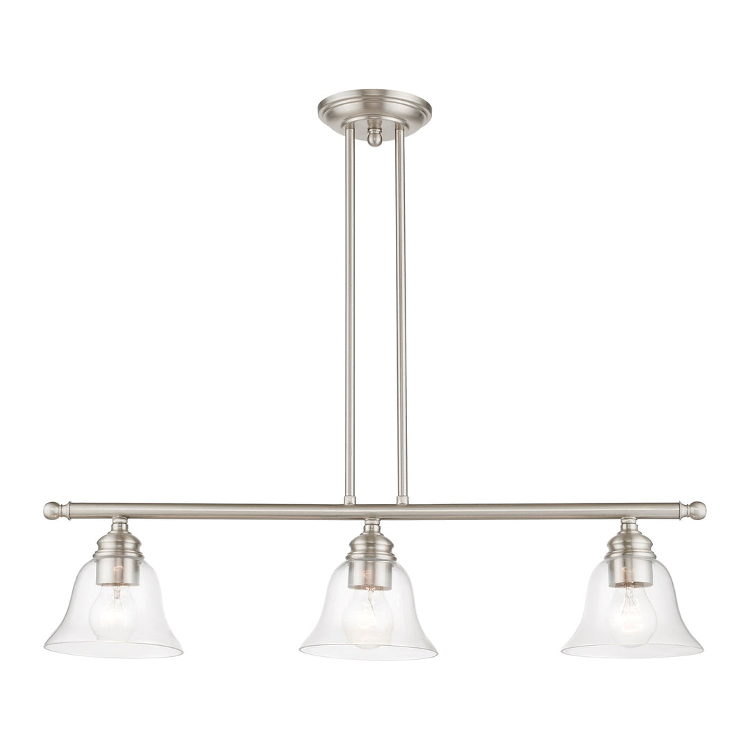 3 Light Brushed Nickel Linear Chandelier