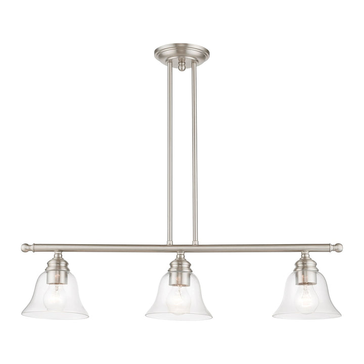 3 Light Brushed Nickel Linear Chandelier