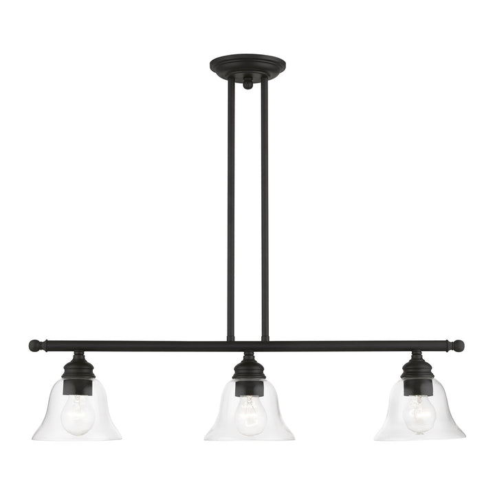 3 Light Black Linear Chandelier by Livex Lighting