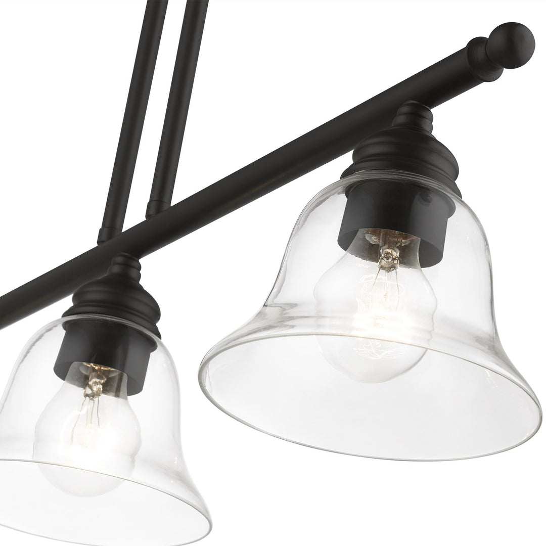3 Light Black Linear Chandelier