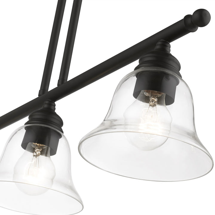 3 Light Black Linear Chandelier