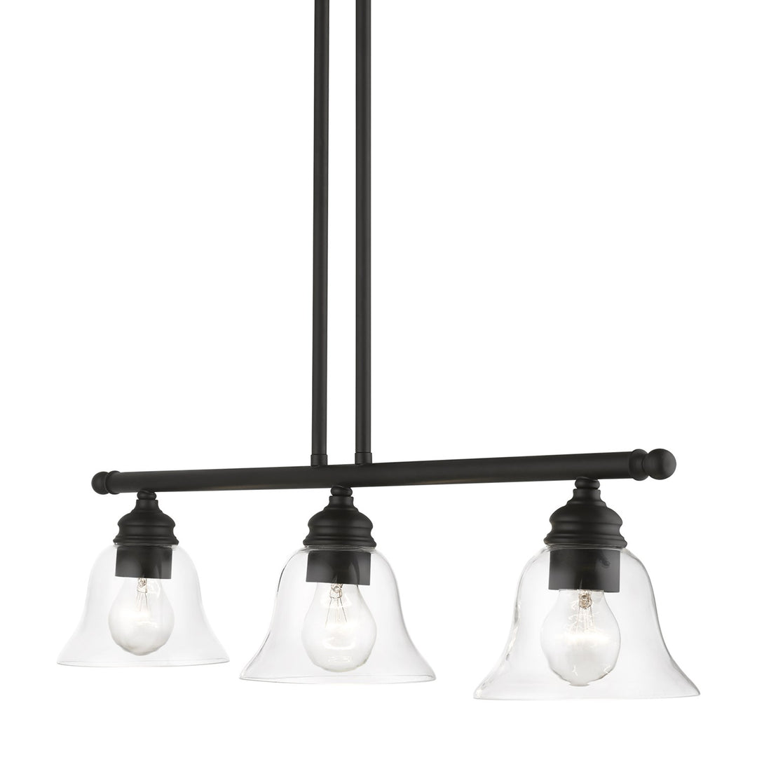 3 Light Black Linear Chandelier
