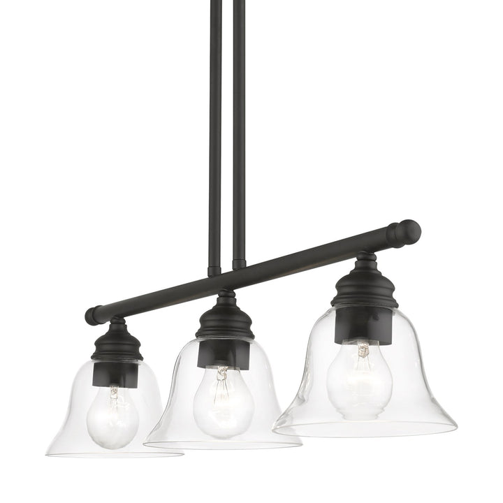 3 Light Black Linear Chandelier