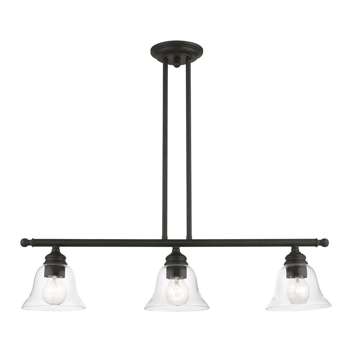 3 Light Black Linear Chandelier