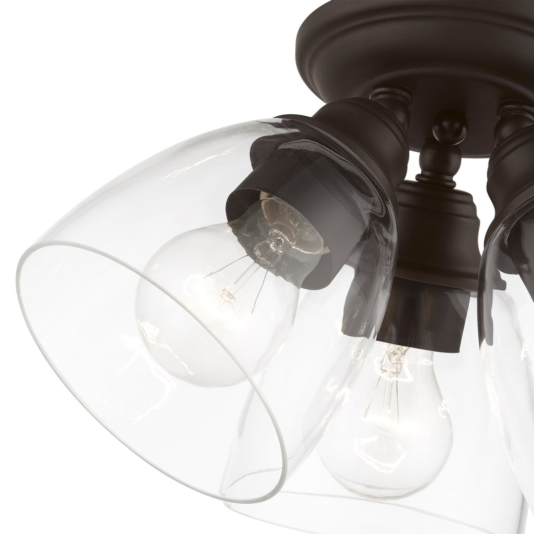 3 Light Bronze Semi-Flush