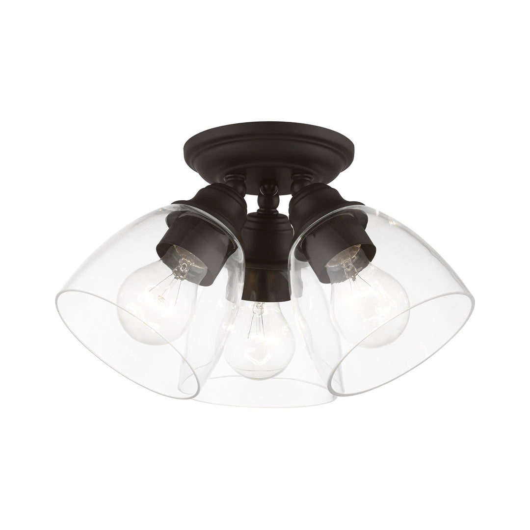 3 Light Bronze Semi-Flush