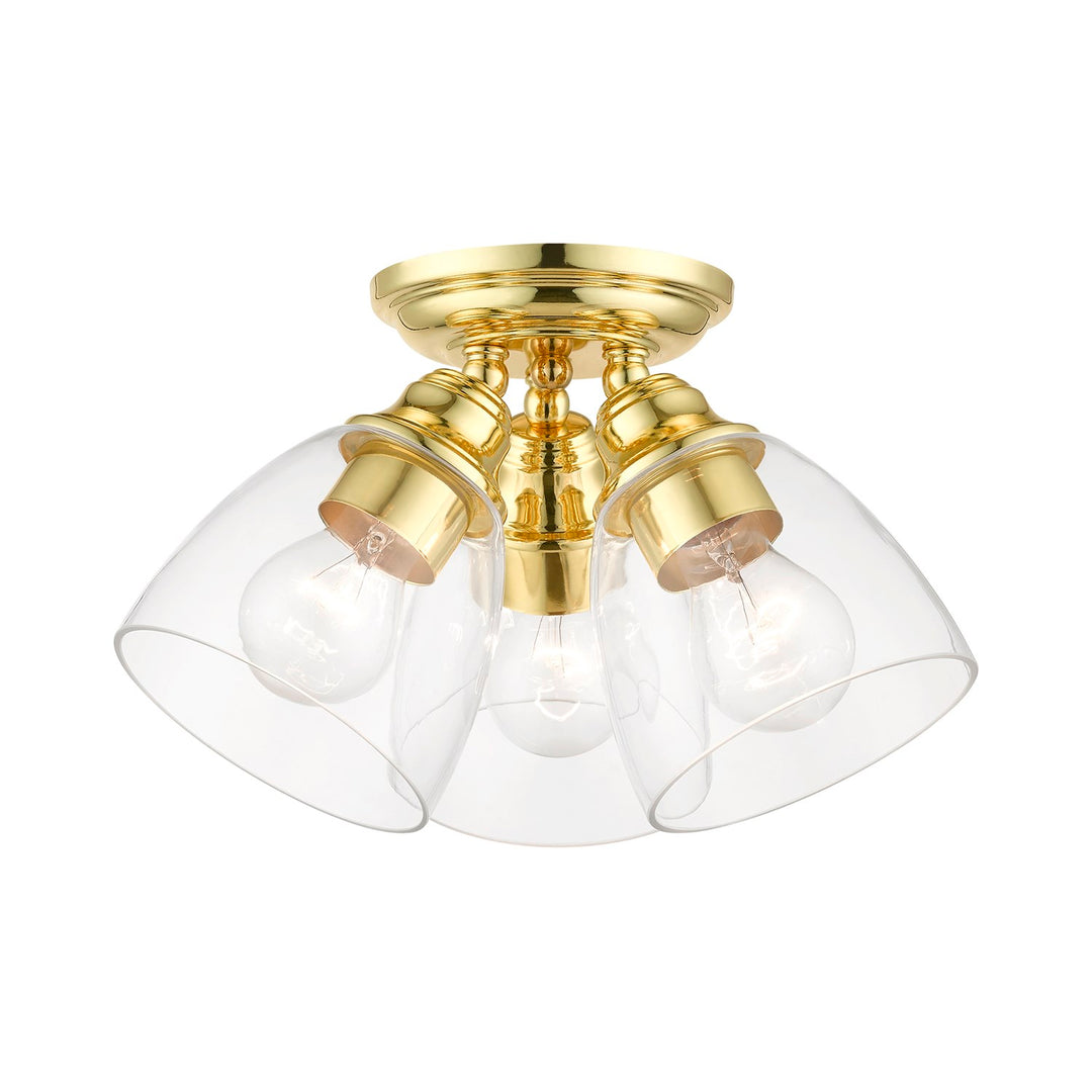 3 Light Polished Brass Semi-Flush by Livex Lighting