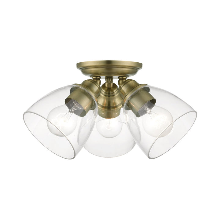 3 Light Antique Brass Semi-Flush by Livex Lighting